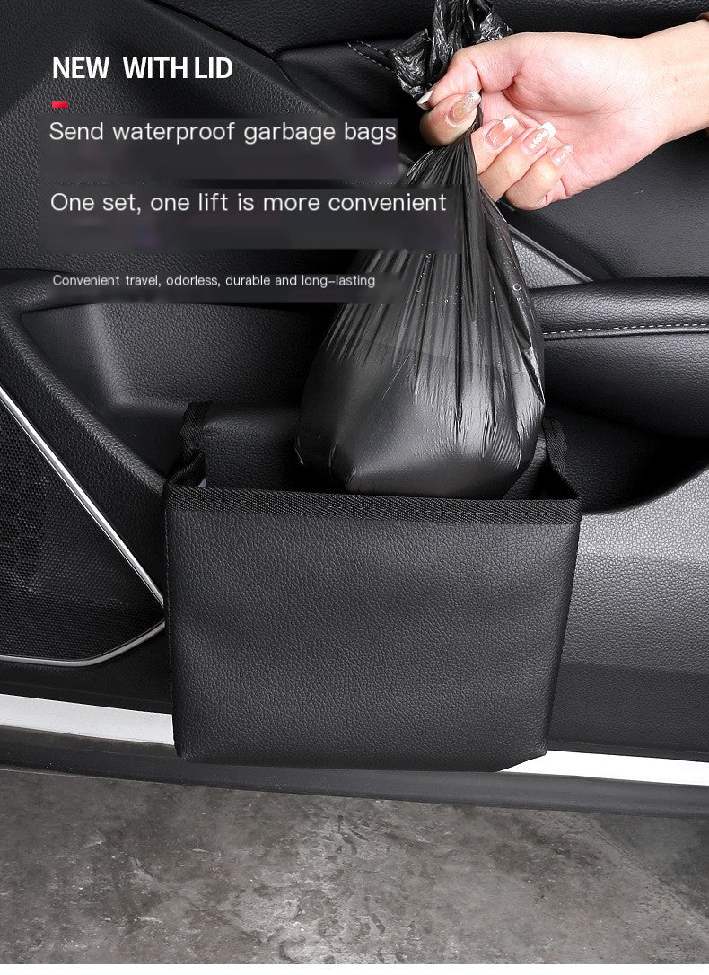 Leather Car Trash Can and Storage Box