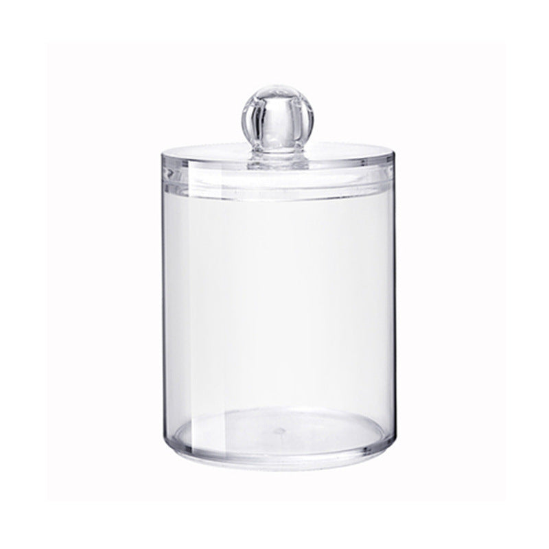Round Clear Acrylic Cotton Swab Holder, 7 x 11 cm