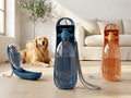 Collapsible Dog Water Bottles with Fold-Out Cup Bowl, 2-Pack, 19 oz