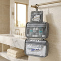 Waterproof Hanging Toiletry Bag, Cube Shape, Grey