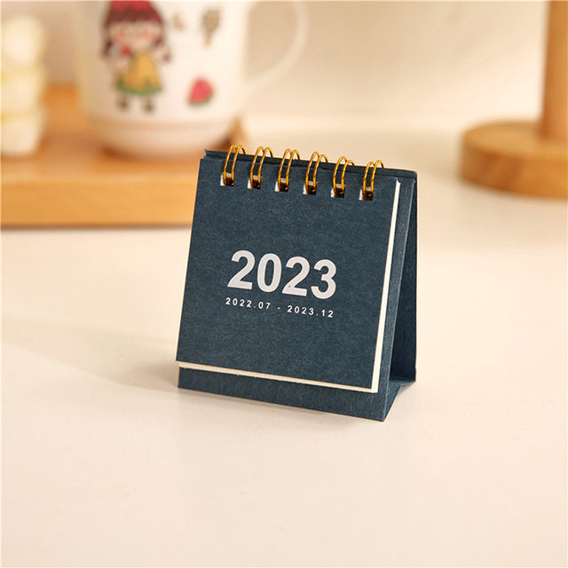 Mini Desktop Coil Paper Calendar Planner, Nine Solid Colors