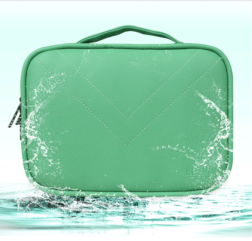 Faux Leather Cable Organizer Bag for Travel, 3 Sizes