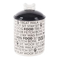 Black and White Ceramic Dog Bone Pet Treat Canister