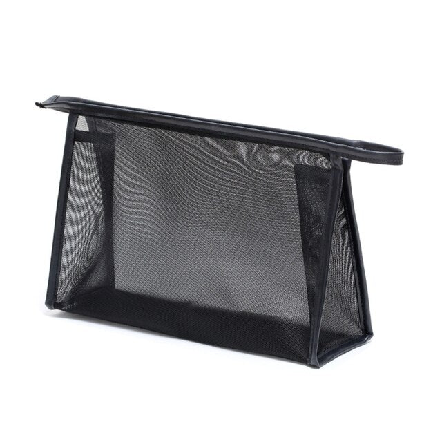 Mesh Zipper Cosmetic Bag, Breathable See-Through Travel Organizer