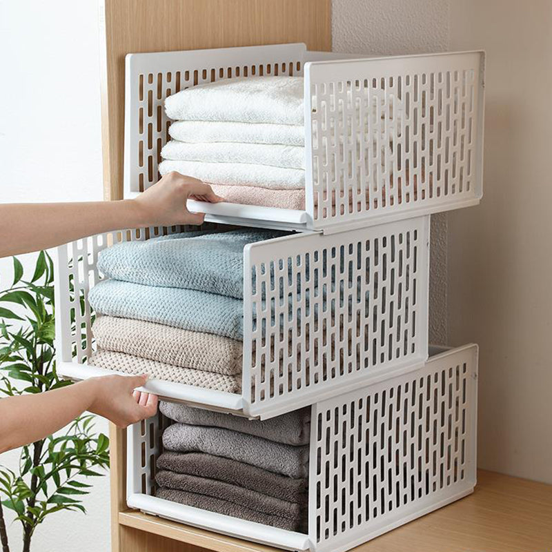 Pull-Out Wardrobe Basket Rack, Tool-Free Install