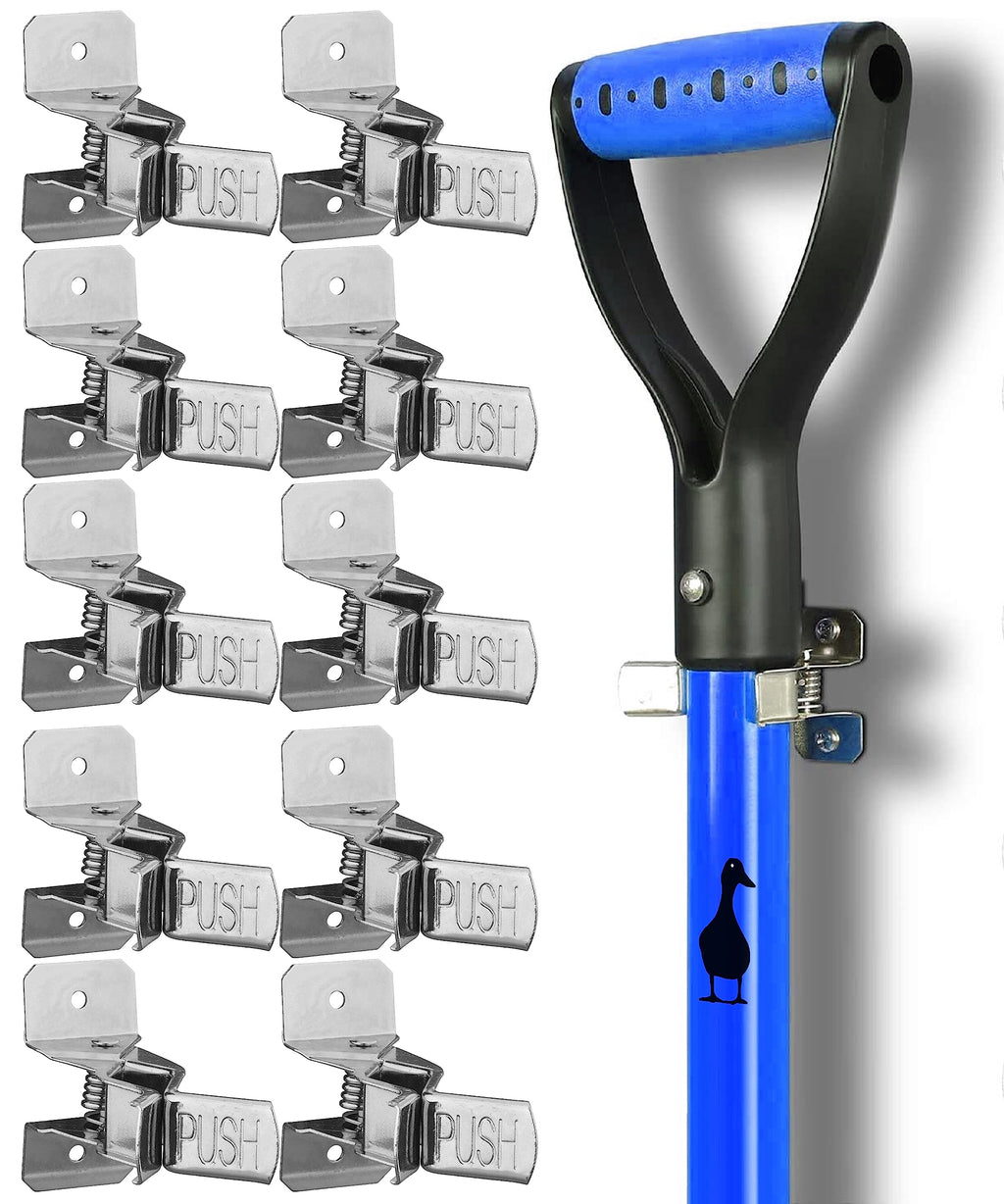 Spring Grip Wall Holders for Mops, Brooms and Rakes, Set of 10