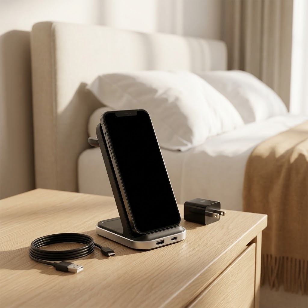 3-in-1 Wireless Charging Station with Detachable Watch Charger, 15W