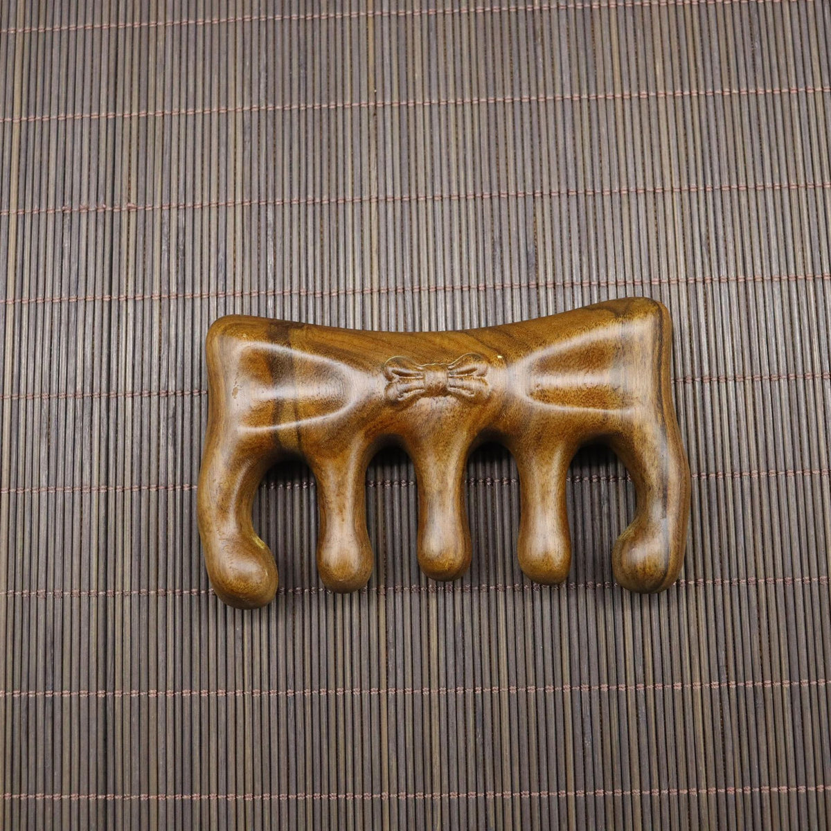 Golden Sandalwood Five-Tooth Scalp Massage Comb, Multiple Shapes