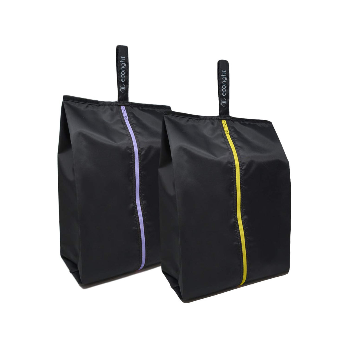 Recycled Water-Resistant Zip Shoe Bags for Travel, Set of 2