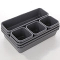 Multi-Compartment Plastic Drawer Organizer, Black or White