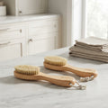 Natural Boar Bristle Laundry Stain Brushes for Clothes, 2-Pack