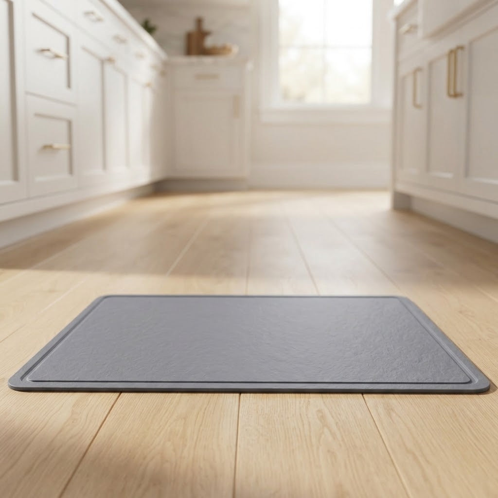 Extra Large Stone Pet Food Mat with Sanding Tool, 23.6 x 15.35 in
