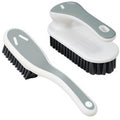 Soft-Bristle Laundry and Shoe Brush Set, 2-Pack, Gray