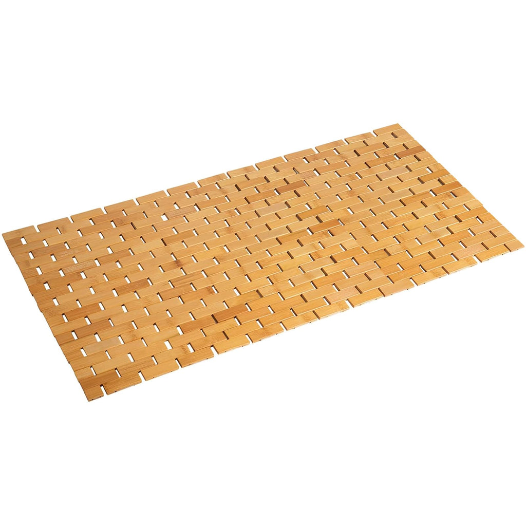 Bamboo Bath Mat Runner, 34 x 16 in, Anti-Slip EVA Backing