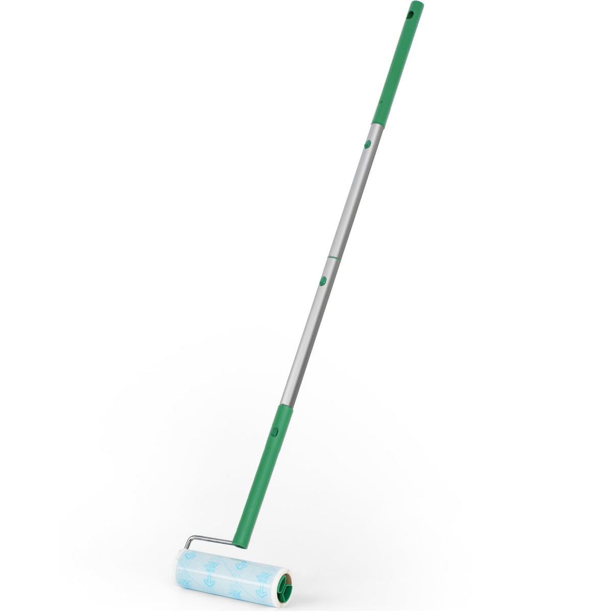 Extendable Sticky Lint Roller Mop with Base, 4 Lengths, Green