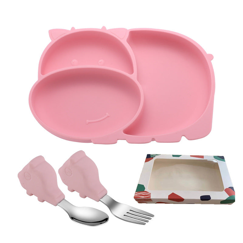 Divided Silicone Suction Plate for Baby Mealtimes, Multiple Options