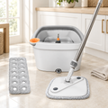 Spin Mop and Bucket with Clean and Dirty Water Separation, 14 Pads