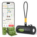 Dog Poop Bag Holder with Flashlight and Retractable Strap, 60 Bags