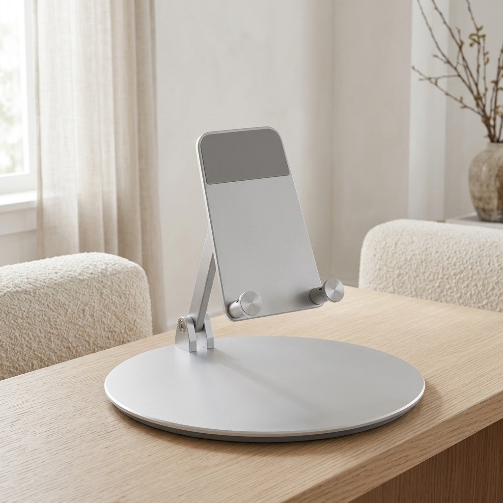 Rotating and Tilting Aluminum Stand for Smart Display, Silver