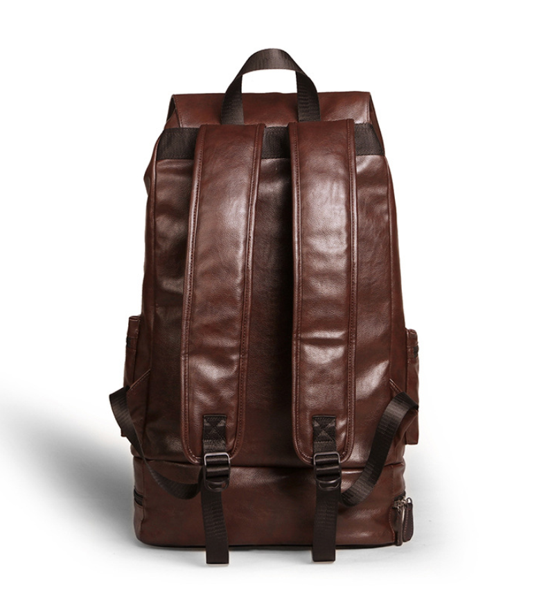 Men's PU Leather Travel Backpack, 45 x 38 x 10 cm