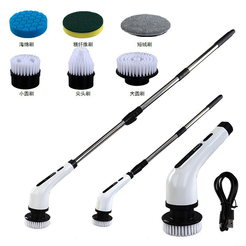 Electric Cleaning Brush with Interchangeable Heads for Grout