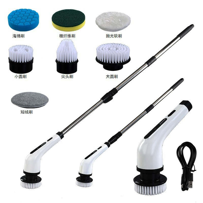 Electric Cleaning Brush with Interchangeable Heads for Grout