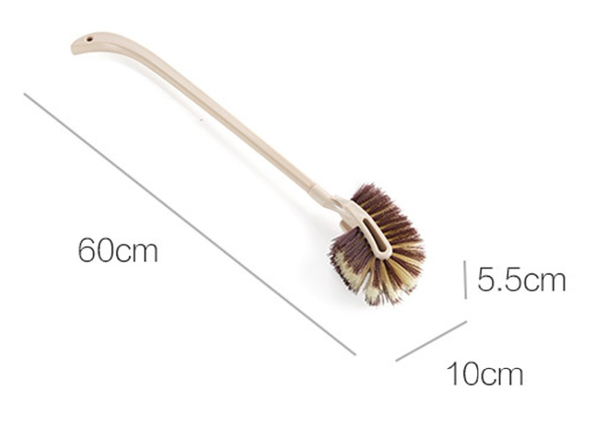 Plastic Toilet Brush with Ergonomic Handle, Brown