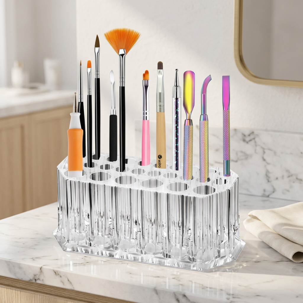 Clear Acrylic Nail Art Tool and Polish Organizer