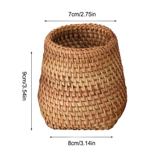 Handmade Rattan Storage Box for Cosmetics, Square, Tower or Cylinder