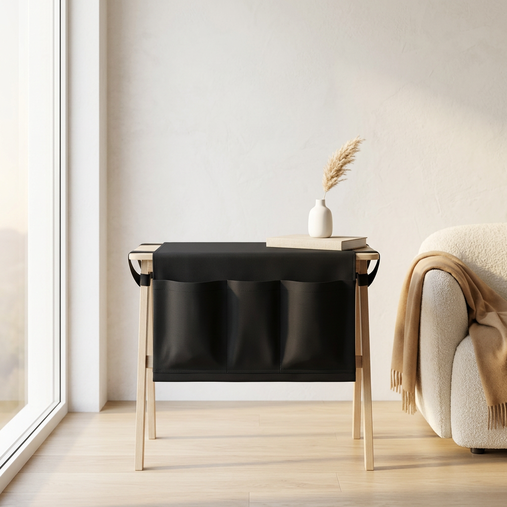 Airplane Tray Table Cover with 4 Pockets, Black