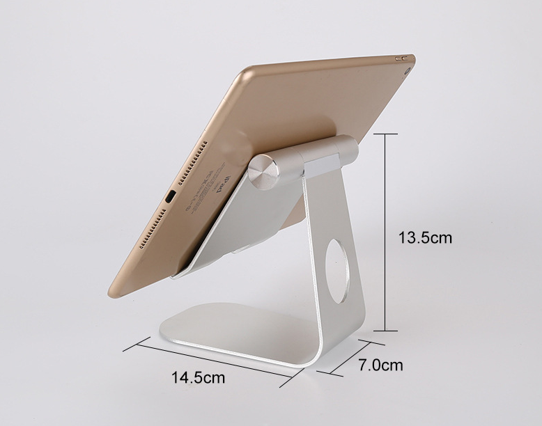 Foldable Aluminum Tablet Stand with Rubber Pads, Black