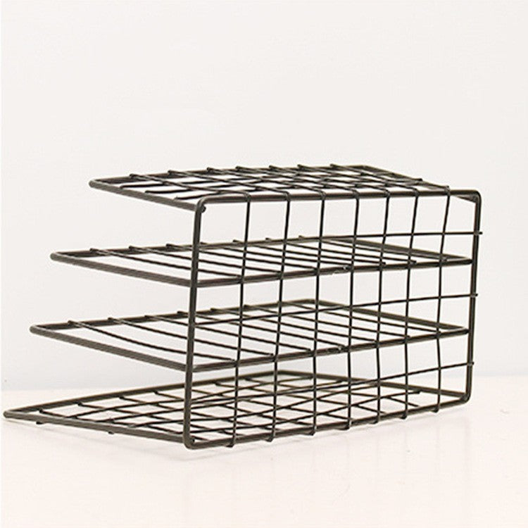 Multi-Layer Iron Desktop Book Organizer, 24 × 12 × 15.1 cm
