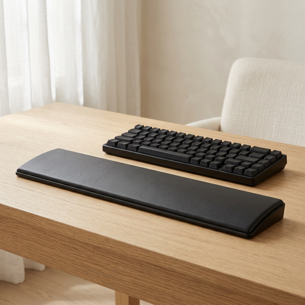Soft Leather Keyboard Wrist Rest Pad, Black