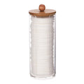Clear Cotton Pad Holder with Wood Lid