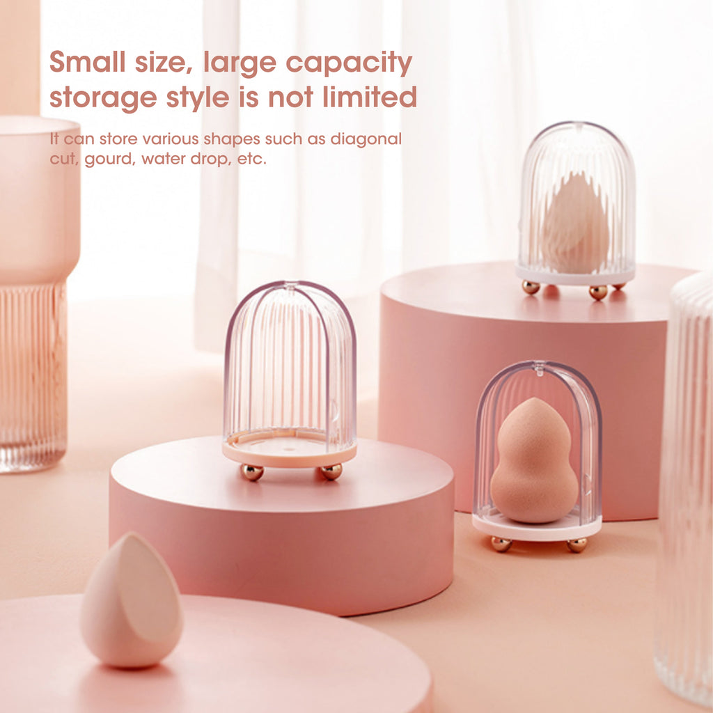 Ventilated Makeup Sponge Storage Case, White or Pink