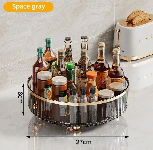 360-Degree Rotating Cosmetic Organizer, Transparent