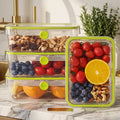 Plastic Bento Box Meal Prep Containers with Lids, Green, 4-Pack