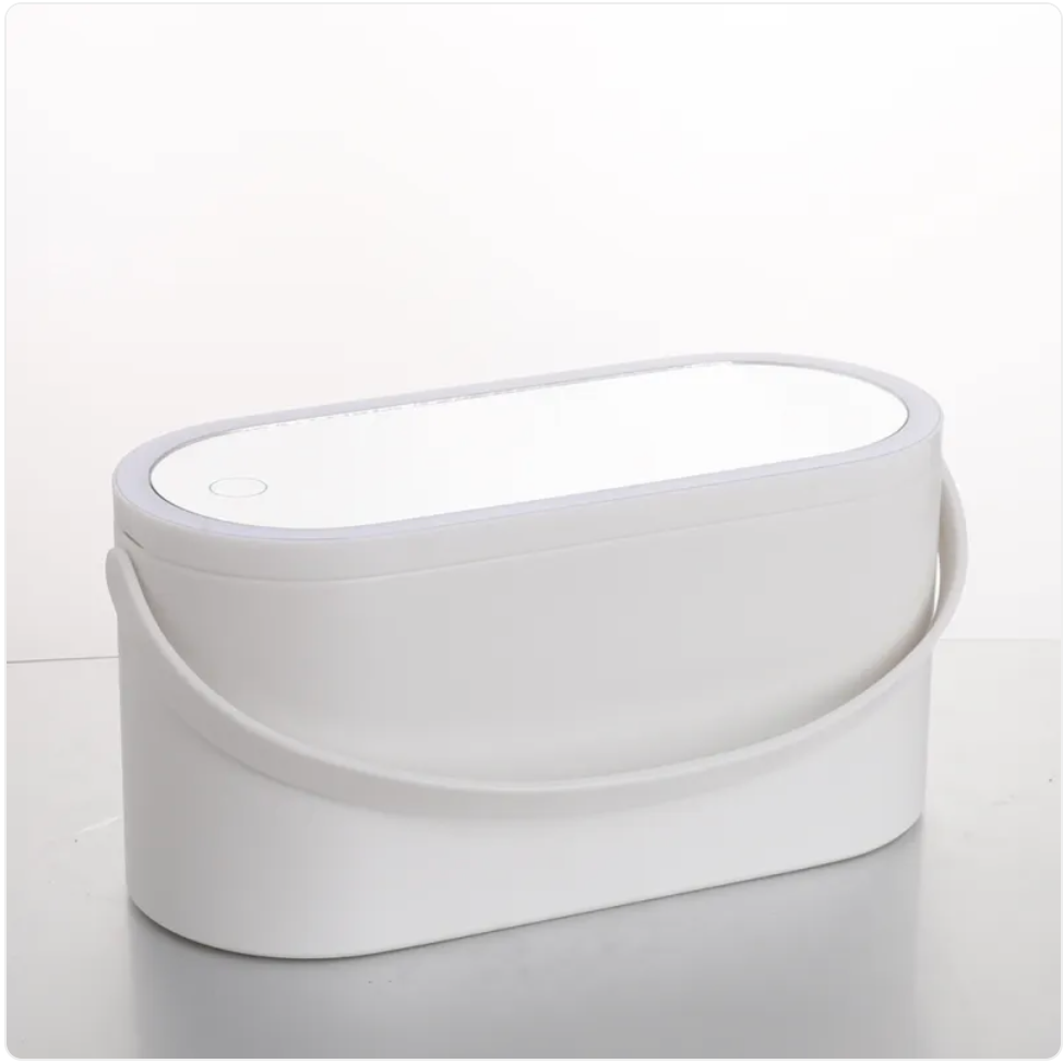 LED Mirror Makeup Travel Case, Rechargeable Cosmetic Storage Box