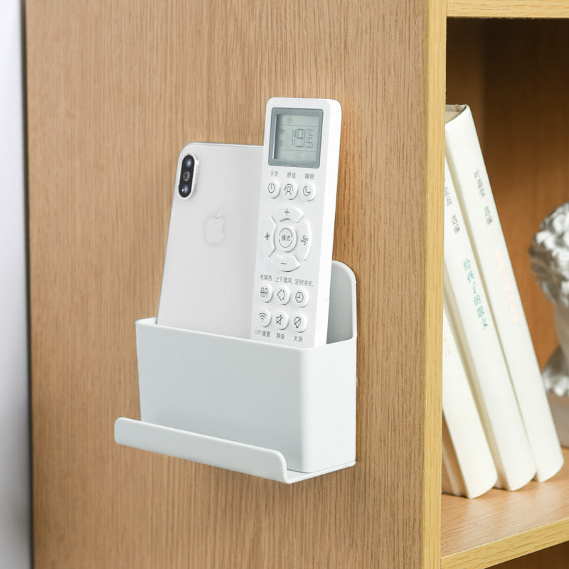 Wall-Mounted Remote Control Holder Box, White PP