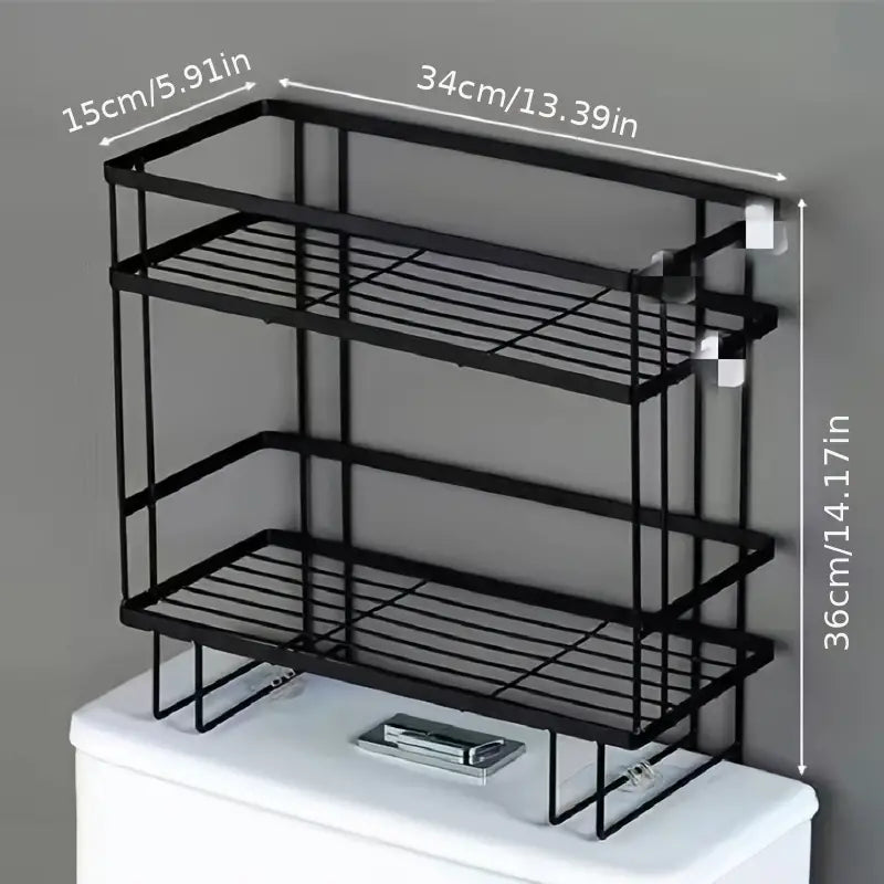 Over-the-Toilet Hanging Storage Shelf with Paper Holder, Single or Double