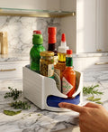 360° Rotating Double-Roller Countertop Organizer for Bottles and Jars