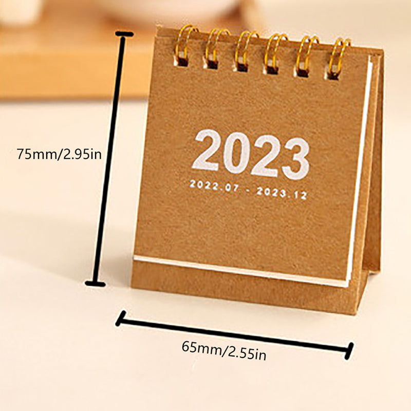 Mini Desktop Coil Paper Calendar Planner, Nine Solid Colors