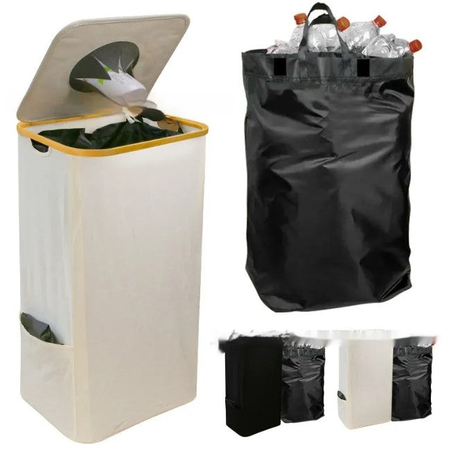 Foldable Storage Basket, 15 x 12 x 10 in, Black or Beige
