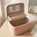 Pink Cube Makeup Bag with Zipper, Medium or Large Double Layer