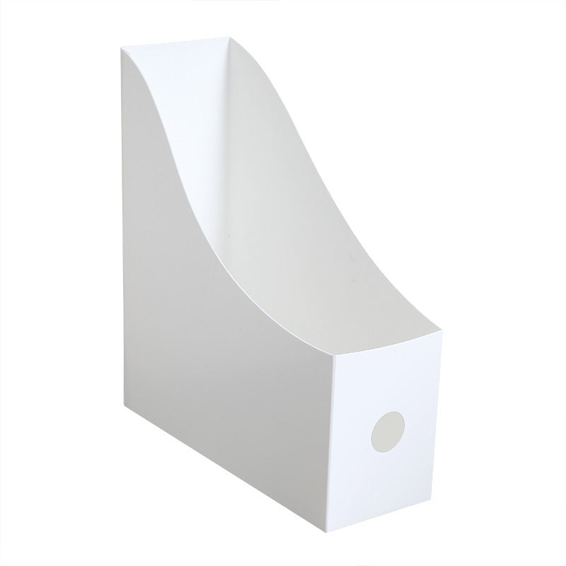 Desktop File Rack and Bookend Storage Box, PP, Black/White/Beige