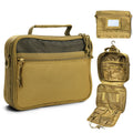 Hanging Travel Toiletry Bag with Removable Mirror Pouch, Khaki