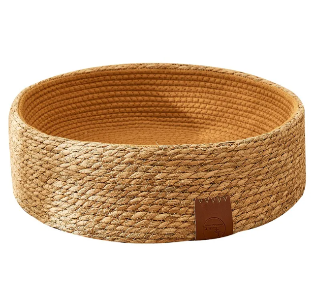PE Rattan Cat Bed and Scratch Board with Rope Nest