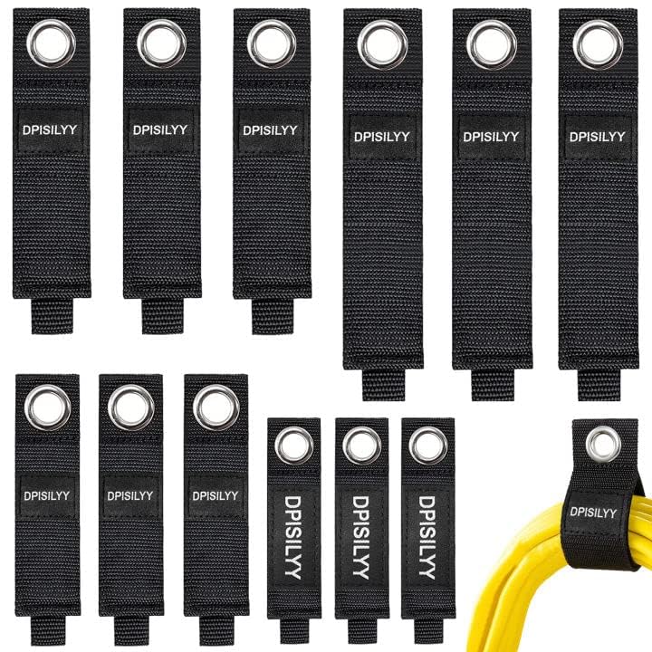 Heavy-Duty Hook-and-Loop Cord Wrap Straps, 12 Pack, S to XL