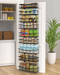 9-Tier Over-the-Door Pantry Organizer with Adjustable Baskets, Black