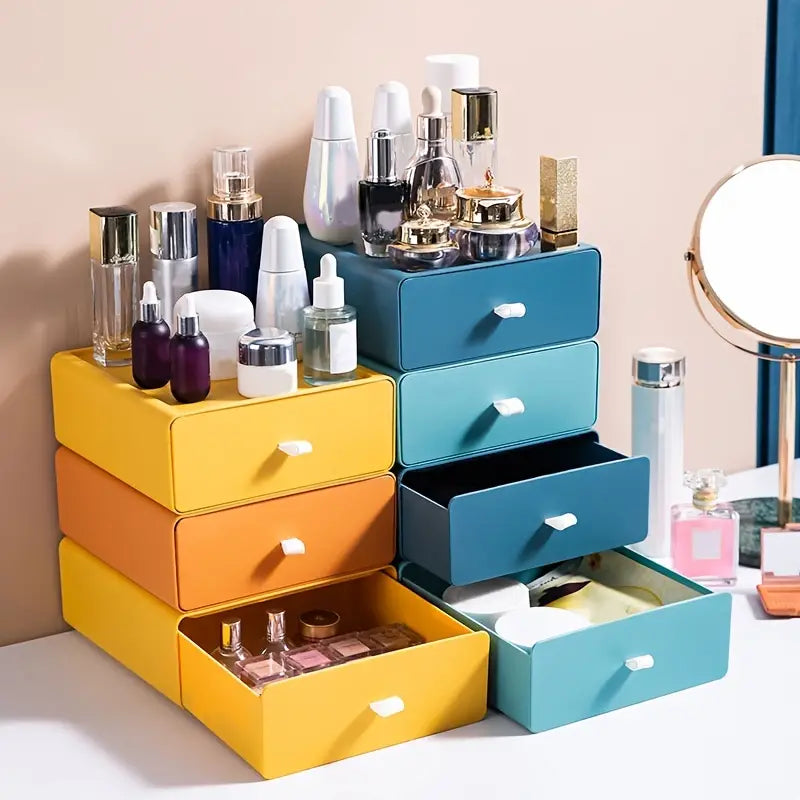 Stackable Open Desk Drawer Organizer in Four Colors